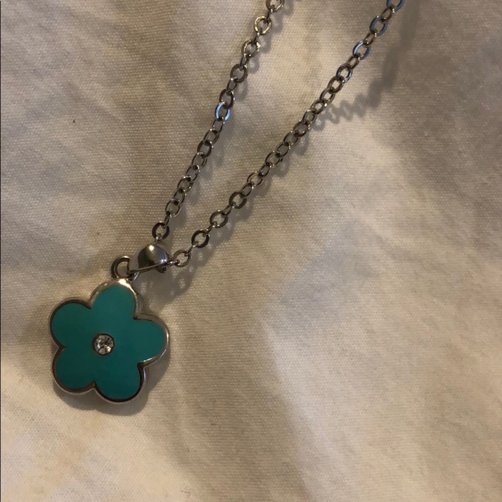 Sterling Silver and Turquoise Flower Necklace